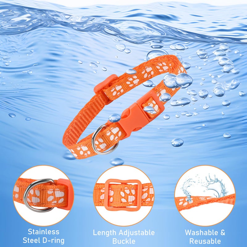 GAMUDA Puppy Collars, Super Soft Nylon Adjustable Whelping ID Bands, Footprint Pattern Litter Set with 2 Record Keeping Charts, 12 Pack (S) - Image 3